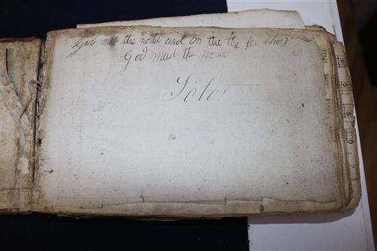 A leather music album, autograph album, spectacles and pen, etc.